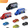 DIECAST MODEL CAR BIG TRANSSION CAR TOYS Container Rier Truck Means 6PCS MINI GLOY GIFTS for Kids Boys 220919