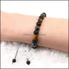 Brins perlés 8 mm bracelet de perle à la main pour hommes créateurs de mode Natural Stone Chakra Yoga Energy Elastic Bijoux Gift Dro Dhxel