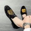 Luxury Suede Belt Embroidered Men's Dress Shoes Brand Designer Denim Overshoes Brogues Business Leather Full Size 38-45