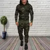 Herrspårspår Tracksuit Military Hoodie 2 Pieces Set Costom Your Camouflage Muscle Man Autumn Winter Tactical Sweat Jacket Pants 220919