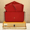 أعلى 3pcs مجموعة حقيبة Luxurys مصممي الحقائب محفظة المرأة الموضة monogrames multi pochette felicie سلسلة كروس كتف مع صندوق الغبار مربع
