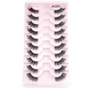 Bande demi-cils Extension 3D Faux vison Faux cils vaporeux Curl naturel longs transparents Terrier cils