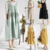 Schürzen 1PC Herbst Weibliche Frauen Lätzchen Schürze Baumwolle Leinen Pinafore Kleid Café Küche Kochen Florist Vintage 220919