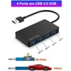 Flash-Laufwerk 5 Gbit/s Mobile Festplatte für Laptop PC-Adapter Schwarz Plug-and-Play Tragbarer USB-Hub Ultra Slim Splitter mit 4 3.0-Anschlüssen