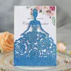 Biglietti d'auguri 50 pezzi Taglio laser Elegante sposa Rose Invito matrimonio Copertina carta Fornitura Carte di carta glitter Decorazioni per feste di compleanno Bomboniere 220919