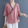 Vêtements ethniques 2022 Style chinois Femmes Hanfu Tops Costume Chemise traditionnelle Vêtements Vintage Slim Kimono Tang Costume Blouse