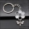 Key Rings 6 Pieces Key Chain Women Rings For Car Keychains With Charms Honey Bee 46X25Mm C3 Drop Delivery 2021 Jewelry Dhseller2010 Dhqsw