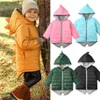 Cute Kids Toddler Baby Girl Boy Long Sleeve Solid Color Hoodied Zipper Coat Winter Warm Jacket 3D Dinosaur Outwear Casual Tops Y209139281