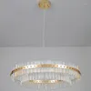 Pendant Lamps Nordic Living Room LED Chandelier Luxury Modern Crystal Lamp Double Layer Hanging Cristal Lustre Dining Gold Lighting