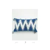 Travesseiro boho capa decorativa tufted tassel azul tampa rosa 45x45cm Canvas de algodão TH ...