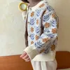 Kazak kızları çiçek örgü sweaters Sonbahar Toddler hırka örgü pamuklu giysiler bebek çocuklar dış giyim ceket kazak üstleri 220919