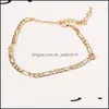 Anklets European And American Foreign Trade Anklets Jewelry Fashion Simple Versatile Metal Chain Ladies Anklet C3 Drop Delivery 2021 D Dh27J