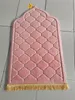 Tapis tapis de prière pour musulman Ramadan flanelle culte s'agenouiller gaufrage sol s antidérapant doux Portable tapis de voyage 220919