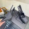 Sandalias finas de tacón alto de diseñador de lujo, sandalias de seda para mujer con cordones en el tobillo, tacones altos azules y amarillos, fiesta de moda Sexy elegante negra