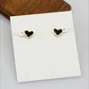 Stud Heart Drusy Stone Real 18K Plaqué Or Dangles Glitter Boucles D'oreilles Bijoux Lettre Cadeau Avec sac à poussière9701113