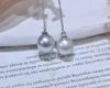 2 Diamondbox -Jewelry örhängen örhängen silver grå pärla sterling 925 silverfjäril