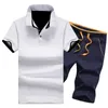 Herrspårar Summer Brand Men Sports Set 2-Stycken Casual Short-Sleeve Polo Shirtshorts Running Fitness Suit Man Tracksuit 5xl 220919