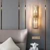 Nordic Golden Luxury wall lamp Indoor Crystal for Living Room Bedroom Bedside Crystal Simple Led