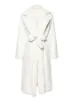 Pelliccia da donna Faux Lautaro Winter Long White Fluffy Warm Cappotto oversize Donna con cappuccio Risvolto Telai Capispalla moda coreana allentata 220919