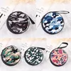 Storage Bags Headphones Box Zippered Coin Case Memory Card Organizer Round Shape Camouflage Series 1Pcs Tinplate Multifunction