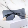 Sunglasses Celebrity Luxury Women Large Arc Shaped 2022 Brand Oversized Glasses Female Rimless Sun Men Gafas De Sol7261103