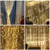 Strings 150 LED LICHT STRING Gordijnlichten Party Bruiloft Buiten Buiten Kersttuin Multicolor Fairy Luces 40DC12