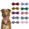 Dog Apparel L Plaid Bow Ties Pet Bowties Cat Adjustable For Small Medium Large Dogs Cats Pets Grooming Accessories Drop Deliver Bdebag Amupf