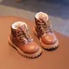 Boots Girls Fashion Autumn Winter Cotton Roase Little Boys Short Beige Brown Black Color 220919