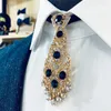 Boogbladen diamanten stropdas voor mannen vrouwen glanzende stropdas metaal uniform glanzend kristal bowtie luxe steentjes nek cravatas