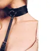 Cinture Gothic Punk Women Body Bondage Finta pelle Harness Black Halterneck Choker Wasit Belt Straps Fashion Giarrettiera Cintura