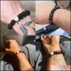 Beaded Strands Mode 12 Constellation Agate noire 10 mm Bracelets de brins de perles pour hommes femmes yeux de tigre perles pierre naturelle attelle Dhvje