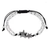 Anklets Huitan Zie Star/Symbol Black Rope Dames enkel Bracelet Summer Beach Barefoot Accessoires Boheemse beenketen Sieraden