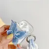 3D Butterfly Case voor AirPods Pro-hoofdtelefoonaccessoires 1 2 3 Clear Cover Pendant Pearl-ketting met anti-meest haakvrij schip