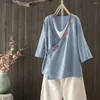 Vêtements ethniques 2022 Style chinois Femmes Hanfu Tops Costume Chemise traditionnelle Vêtements Vintage Slim Kimono Tang Costume Blouse