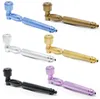 Latest Colorful Metal Smoking Pipe 14.5cm With Cover Tobacco Cigarette Hand Filter Pipes Tips Mouthpiece multiple colors