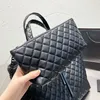 Quilting Totes Bag Big Letter Shopping Bags Fashion Diamond Lattice Épaule Sacs à main Sac à main Grande capacité Femmes Fourre-tout en cuir véritable Sacs à main Zipper Wallet Noir