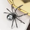 Broschen, Strass-Spinne, für Damen, 2 Farben, Insektennadel, Perlenschmuck, Sommer-Accessoires, coole Brosche, Party/Büro/Freizeit