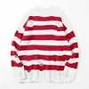 Mens truien zwarte streep vernietigde gescheurde trui dames pullover gat gebreide jumpers oversized sweatshirt harajuku lange mouwen tops 220919