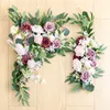 Décoration de fête 2pcs arc de mariage artificiel fleurs ivoire verdure tonnelle Arrangement floral pour la cérémonie réception toile de fond 220919