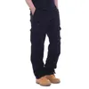 Men039s Pants Mens Cotton Cargo Plus Size Elastic Waist Multi Pocket