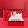 Geschenkpapier, 3D-Verpackungsbox, kreativ, DIY, Valentinstag, Hochzeit, weiß, schwarz, rot, Süßigkeitenbeutel, Paket, Geburtstag