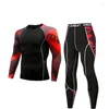 Men's Tracksuits Fitness Thermal Underwear Compression T-shirt Tights Cold Winter Running Sportswear Quality Suit