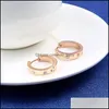 Hoop Huggie Rose Gold Ciny Циркон Серьги Hoop Hies с CZ Stones Свадебная сталь Среда для женщин для женщин с доставкой 2021 DHDAC