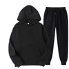 Herrspår med två stycken set casual fleece tracksuit kvinnor vinter kvinnors uppsättningar överdimensionerade huva långärmad hoodie sportbyxor lady kostym 220919