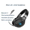 Cuffie Cuffie senza fili Cuffie Bluetooth con microfono Cavo cablato Cuffie da gioco stereo con bassi profondi per PC TV Musica T220916