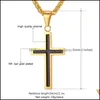 Collane con ciondolo Collane Haojie Simple Classic Fashion Cross Collana da uomo Placcato in oro Ciondolo personalizzato da donna C3 Drop Deliver Dhc8U