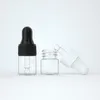 1ml 2ml 3ml 5ml Mini Glass Dropper Bottle Clear Amber Sample Essential Oil Container