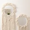 Mirrors Boho Macrame Tapestry Wall Hanging Mirror For Home Decoration Handmade Woven Art Decorative Room