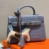 Borse da sera Borsa da donna Borsa a mano Borsa a tracolla a tracolla Vera pelle Modello coccodrillo Cinturino rimovibile Hardware argento Alta qualità