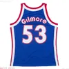 100% 스티치 켄터키 대령 장인 Gilmore #53 Mitchell Ness Blue 1974-75 Swingman Jersey XS-6XL Mens Baskbacks Basketball Jersey246Z
